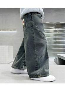 Boys' Spring/Autumn Denim Jeans 2021 New Arrival Straight Leg Casual Pants - Medium Wash - View 3