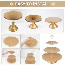 Gold Cake Stand Set, Metal Dessert Table Display Set With Cupcake Stand And Cake Stands For Party, Wedding, Birthday, Anniversary,  Shower, Thanksgiving, Christmas - 10PCS - 查看 2