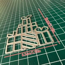 一套金属切割模具，DIY剪贴簿压花模具，卡片制作模板，适用于相册装饰，剪贴簿用品 - 銀色 - 查看 7