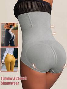 From Local Plus Size High-Waist StableAir Belly Control Panty With Balanced Midsection Flattening, Enhanced Hip-Line Form And Anti-Curl Secure Edges - 灰色 - 查看 4