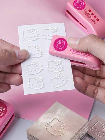 Sanrio 高品质三丽鸥Hello Kitty压花工具，配有可爱的卡通Hello Kitty金属压花印章