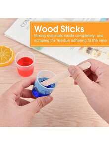 30ml/1oz Plastic Graduated Cups Transparent Scale Cups, 5/10/20Pcs Clear Epoxy Mixing Cups With 5/10/20Pcs Wooden Stirring Sticks For Resin, Epoxy, Stain, Mixing Paint (5+5,10+10,20+20,50+50) - Measuring Cup + Wooden Stick - View 5