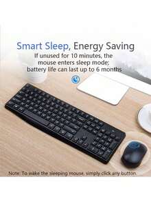 HP CS10 升級版 無線鍵盤滑鼠組 筆記型桌上型電腦通用辦公室無線鍵鼠套裝 滑鼠鍵盤無線自動休眠 - 黑色 - 查看 1