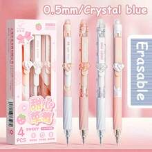 4pcs Erasable Gel Pens - 0.5mm Fine Tip Black Blue Ink For Exams, Comfort Grip Cute Pastel Design School Stationery, Classroom Essentials,Office Supplies,Cheap,Markers,School,Christmas - Multicolor - View 10