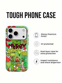 Funda navideña del , compatible con teléfonos ,  17,  16 Pro Max,  15 Pro Max,  13 y  12. Fabricada en TPU resistente, ofrece una excelente protección contra golpes y caídas. Perfecta para la alegría navideña, esta funda es un regalo ideal para familiares, amigos y seres queridos durante la Navidad y otras celebraciones. Sumérgete en el encanto caprichoso del  y comparte alegría con este encantador accesorio. - Blanco - Ver 3
