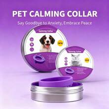 1pc Calming Pheromone Adjustable Collar For Cats And Dogs, Anxiety Relief - Purple - View 3