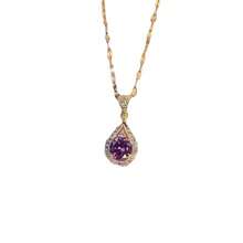Collar de gota de agua púrpura del mismo estilo de  para mujeres, cadena de clavícula versátil de celebridad de internet, joyería de moda nueva 2023, artículo popular - caja de regalo - Ver 5