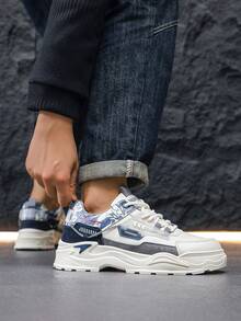 New Men's Casual Sports Shoes Men's Sneakers Low Top Lace Up Shoes Fashionable,Comfortable And Lightweight - Blue - View 6