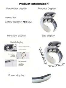 新款EMS电动颈部按摩器，6种型号，9档速度调节，颈肩按摩，脊椎放松，自动加热，理疗缓解，可充电EMS