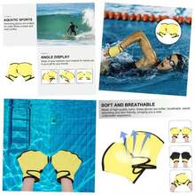 Guantes de Ayuda para Nadar Guantes de paletas de Mano Manoplas para Mujer Guantes termicos Natacion Accesorios Guantes de natacin Guantes de Piscina Nylon Yellow - metro - Ver 1