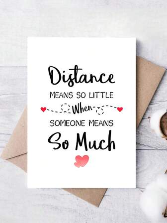 1 pieza Tarjeta romántica de carta de amor de relación a larga distancia - Postal conmemorativa sincera para aniversario, cumpleaños y San Valentín para parejas, él o ella, recuerdo sentimental con espacio para mensaje para tarjetas del Día de San Valentín (Novio/Novia)