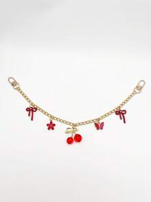 1pc Pink Bowknot Heart Cherry Bag Charm Travel Accessory Fashion Casual Handbag Shoulder Bag Pendant Chain Suitable For Various Bags Holiday Gift Room Decor Phone Accessories Phone Charm - Multicolor - View 10