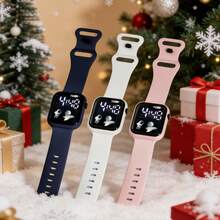 3pcs/Set Unisex Astronaut Cartoon Rocket Design Sports Casual Electronic Watch, Suitable For Various Styles Of Daily Matching Or Christmas, Birthday, Holiday Gifts - Multicolor - View 5