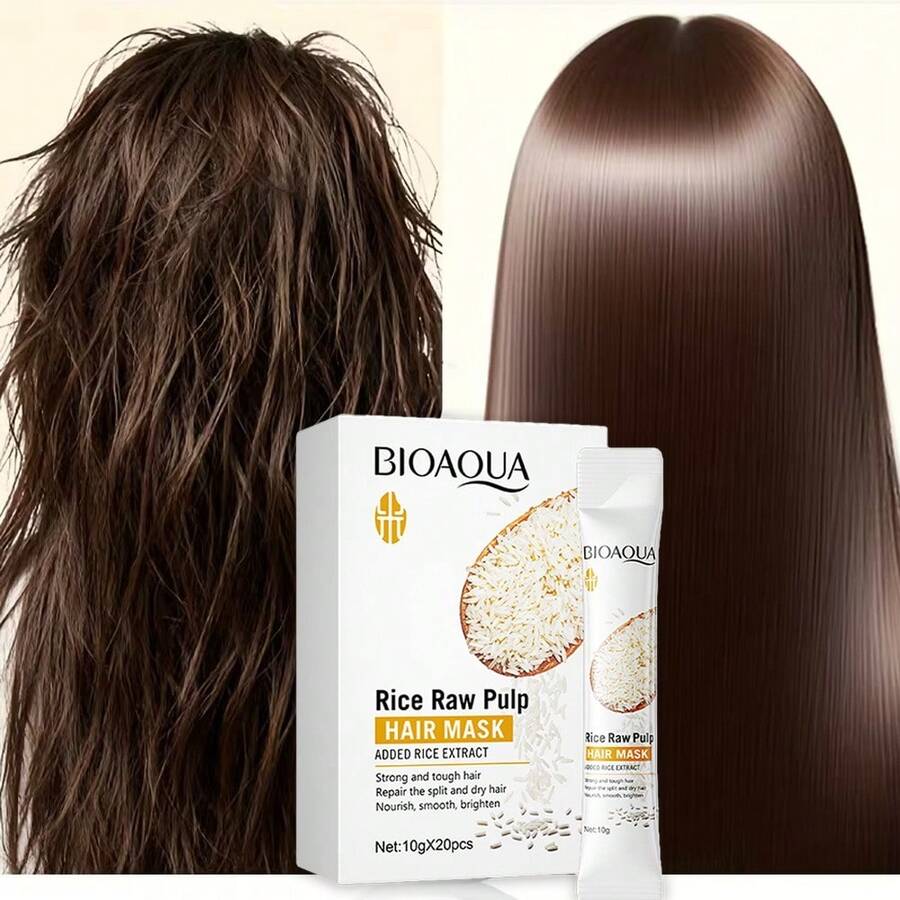 Rice Fermentation Essence Hair Cream, Fermented Rice Water Hair Mask, Rice Hair Mask, Deep Nourishing Hair Mask, Promotes Smooth Hair – Rice Protein Conditioner Mask, Repairs Damage, Prevents Split Ends, Adds Shine – Hair Care Product Free Of Parabens, Silicones, And Sulfates - 白色 - 查看 1