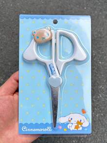 1pc Cute Scissors | Red & White Polka Dot Design, Plastic Bow Handle & Heart Decor, Ideal For Crafting, School & Office Supplies