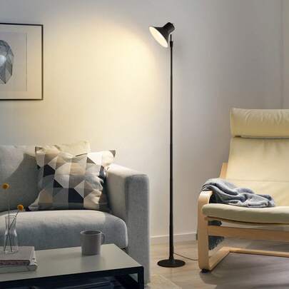 1pc 57-Inch USB LED Floor Lamp, Adjustable Height, 3000-6500K Dimmable, Brightness Adjustable, Stylish Metal Corner Floor Lamp, Suitable For Living Room, Bedroom, Study And Office Decor