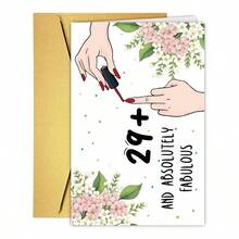 1 pièce Carte d'anniversaire de 30 ans amusante pour femmes. Carte d'anniversaire humoristique pour une femme de 30 ans, cadeau pour épouse, petite amie, meilleure amie, sœur. Cadeau unique né en 1995 pour elle - Multicolore - Voir 9