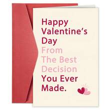 1 tấm thiệp ngày lễ tình nhân lãng mạn dành cho anh ấy/cô ấy, thiệp ngày lễ tình nhân vui nhộn dành cho vợ chồng, quà tặng ngày lễ tình nhân cho đối tác, ngày lễ tình nhân vui vẻ từ quyết định tuyệt vời nhất bạn từng đưa ra - Nhiều màu - Xem 9