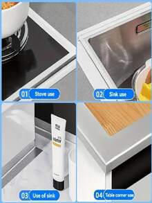 1/2 Roll, Waterproof Sink Sticker, Self-Adhesive Waterproof Aluminum Foil Tape, Countertop Anti-Mold Tape, Heat Insulation Aluminum Foil Tape, Kitchen & Bathroom Accessories - Aluminum Foil Waterproof Tape - View 11