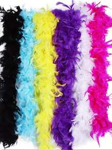 我们提供各种颜色的羽毛围巾，非常适合派对、婚礼、万圣节装扮、圣诞树装饰、嘉年华、婚礼、餐桌摆饰、音乐会、嘉年华和家居装饰。（火鸡羽毛可能会轻微掉毛。）情人节服装 - 彩色 - 查看 4