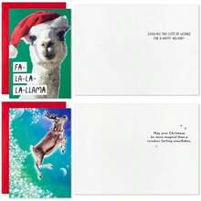 Hallmark Shoebox - Tarjetas de Navidad divertidas en caja (24 tarjetas y 24 sobres) para perros, gatos, llamas, renos(default) - Multicolor - Ver 5