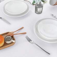 半件装白色纯色布艺桌布，涤纶材质，简约现代餐桌布，高端北欧风咖啡桌布 - 彩色 - 查看 4