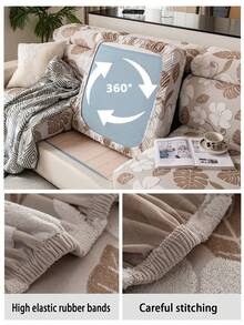 1pc All Season Jacquard Plush Anti-Slip Sofa Seat Cushion Cover, Soft & Skin-Friendly Modern Style, Pet-Proof Elastic Sofa Slipcover For Living Room L-Shaped Combination Sofa And 1/2/3/4 Seater Sofa (Sold Individually) - Coffee Brown - View 9