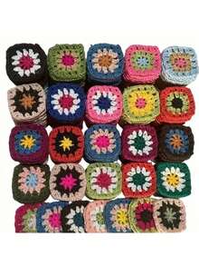30 piezas de cuadrados de flores hechos a mano al crochet - Colores mixtos vibrantes, patrones de flores, adecuados para decoración de suéteres DIY, decoración del hogar, adorno de ropa, calentadores, manualidades hechas a mano, patrones de bordado, crochet, suministros de costura, aplicaciones, proyectos DIY, versátiles y elegantes, adecuados para accesorios de ropa, suministros de costura, suministros de crochet, manualidades para adultos, accesorios de suéter, regalos personalizados, regalos para la abuela, regalos hechos a mano - Multicolor - Ver 6