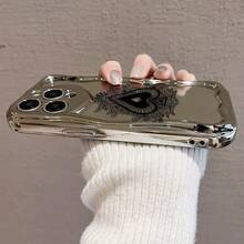 スペードAデザイン 電鋳防摔スマホケース for  17promax,16pro,15plus/14/13/12/11 クールな金属質感 衝撃吸収 保護カバー スタイリッシュな装飾 携帯電話用ケース 落下防止 ユニークなデザイン 高級感ある外観 使い心地 - シルバー - チェックする 9