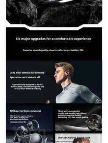 Tai nghe không dây Bluetooth Lenovo XT80 có chất lượng âm thanh tốt, thời lượng pin dài và khả năng đeo lâu dài. Tai nghe nhét trong tai không gây đau và giảm tiếng ồn. - màu đen - Xem 5