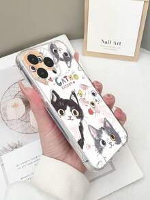 1个透明TPU防震彩色猫咪图案手机壳，兼容 15/15pro/15plus/15promax/16/16pro/16plus/16promax，兼容Galaxy S23 Ultra/A14/A24，兼容Redmi Note 12pro，兼容Pixel 8/8 Pro，国际版，非国内版 - 彩色 - 查看 3