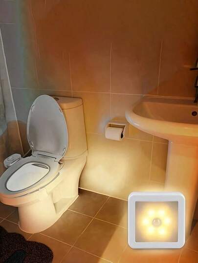 1pc/3pcs Square Sensor Cabinet Light, Square Automatic Sensor Night Light, LED Night Light, Smart Sensor Small Night Light, Wireless Wall Light, Battery Powered (Batteries Not Included), Suitable For Stairs, Cabinets, Bathrooms, Steps, Bedrooms, Corridors And Indoor Decorative Lighting, Kitchen, Home Decor, Kitchen Accessories, Wardrobe, Light, Lamp, Kitchen Light, Bathroom Night Light, Bedroom, Floor Lamp, Spotlight, Sensor Light