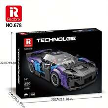 Reobrix Cool Purple Sports Car Block Toy Set, Supercar Collection Highly Realistic Design -Spark Your Exploratory Abilities, Christmas Decoration Toys For Kids, Perfect Gift For Birthday & Christmas, The Best Gift For Everyone. - 紫色 - 查看 8