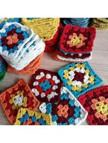 30 piezas de cuadrados de flores hechos a mano al crochet - Colores mixtos vibrantes, patrones de flores, adecuados para decoración de suéteres DIY, decoración del hogar, adorno de ropa, calentadores, manualidades hechas a mano, patrones de bordado, crochet, suministros de costura, aplicaciones, proyectos DIY, versátiles y elegantes, adecuados para accesorios de ropa, suministros de costura, suministros de crochet, manualidades para adultos, accesorios de suéter, regalos personalizados, regalos para la abuela, regalos hechos a mano - Multicolor - Ver 8