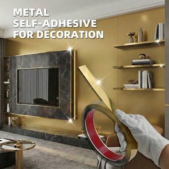 1 件 2.44 米/96.06 英寸天花板镜面装饰条，家居装饰线条，镜面墙贴踢脚线墙纸边框