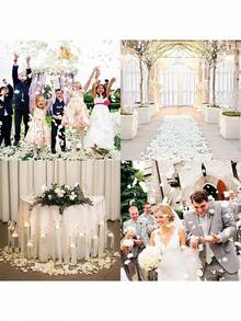 200pcs/Pack White Artificial Flower Petals, Suitable For Wedding Decoration, Romantic Proposal, Realistic Rose Petals And Wedding Accessories - Multicolor - View 9