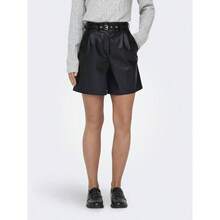 Pantalones Cortos de Piel sinttica para Mujer ONLHEIDI Cintura Media Corte Normal Pantalones Cortos de Cuero sinttico - M + negro - Ver 10