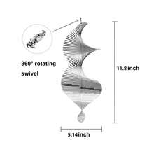 金色螺旋风铃风车3D龙卷风房屋装饰 - 銀色 - 查看 2