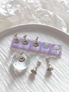 亚克力极光彩虹色矩形钻石形状美甲展示架，树脂水晶珠水钻复古韩国花朵激光 DIY 家居和户外女士母亲姐妹妻子女友婚礼美甲沙龙美容情人节使用