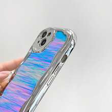 Pastel Waves Artistic Phone Case Compatible With Samsung Phone Cases  17  16 Pro Max  15 Pro Max  13 And  12 Made Of TPU Material It Is Shockproof And Drop-Resistant Perfect For Those Who Love Vibrant Designs Makes A Thoughtful Gift For Family Friends And Loved Ones Any Time Of Year - Silver - View 6