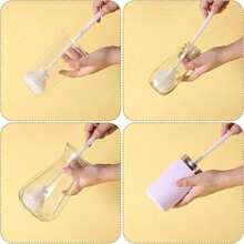 360° Silicone Bottle Cleaning Brush With Long Handle – Soft Bristle Cup Cleaner For Baby Bottles, Sports Bottles, Hydro Flasks, Lids, Teapots, Bowls & Narrow Containers - White - View 4