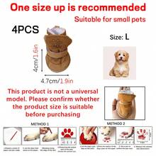 4pcs Lamb Wool Pet Snow Boots, Warm Thermal Lining, Suitable For Small To Medium Pets Indoor And Outdoor Wear