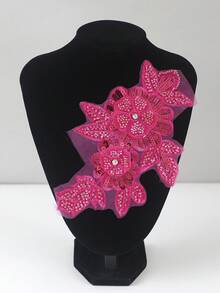 1件/包，14种颜色可选，新款串珠刺绣多色管珠、水晶亮片、水钻刺绣贴花，适用于DIY服装、婚纱配饰，长度：22厘米/8.66英寸，宽度：13厘米/5.5英寸 - 彩色 - 查看 10