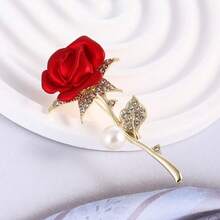 Rose Flower Brooch, Fashion Luxury Versatile Suit Accessory, Chic Anti-Slip Lapel Pin - Multicolor - View 5