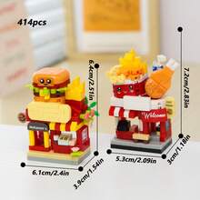 迷你城市街景积木套装，包含花店、文具店、小吃店、礼品店、商场，适合建筑爱好者，趣味十足的小规模搭建挑战，DIY创意家居装饰，房间装饰玩具，DIY益智玩具，成人积木套装礼物，适合节日、生日、圣诞节、情人节、复活节、母亲节、父亲节等场合的礼物。 - 城市街景迷你積木 - 查看 23