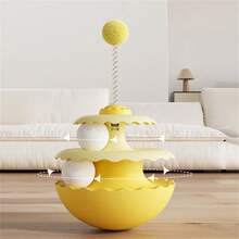 New Roly-Poly Cat Toy, Chew Ball To Consume Cat's Energy, Self-Entertainment Feather Teaser Wand - Multicolor - View 8