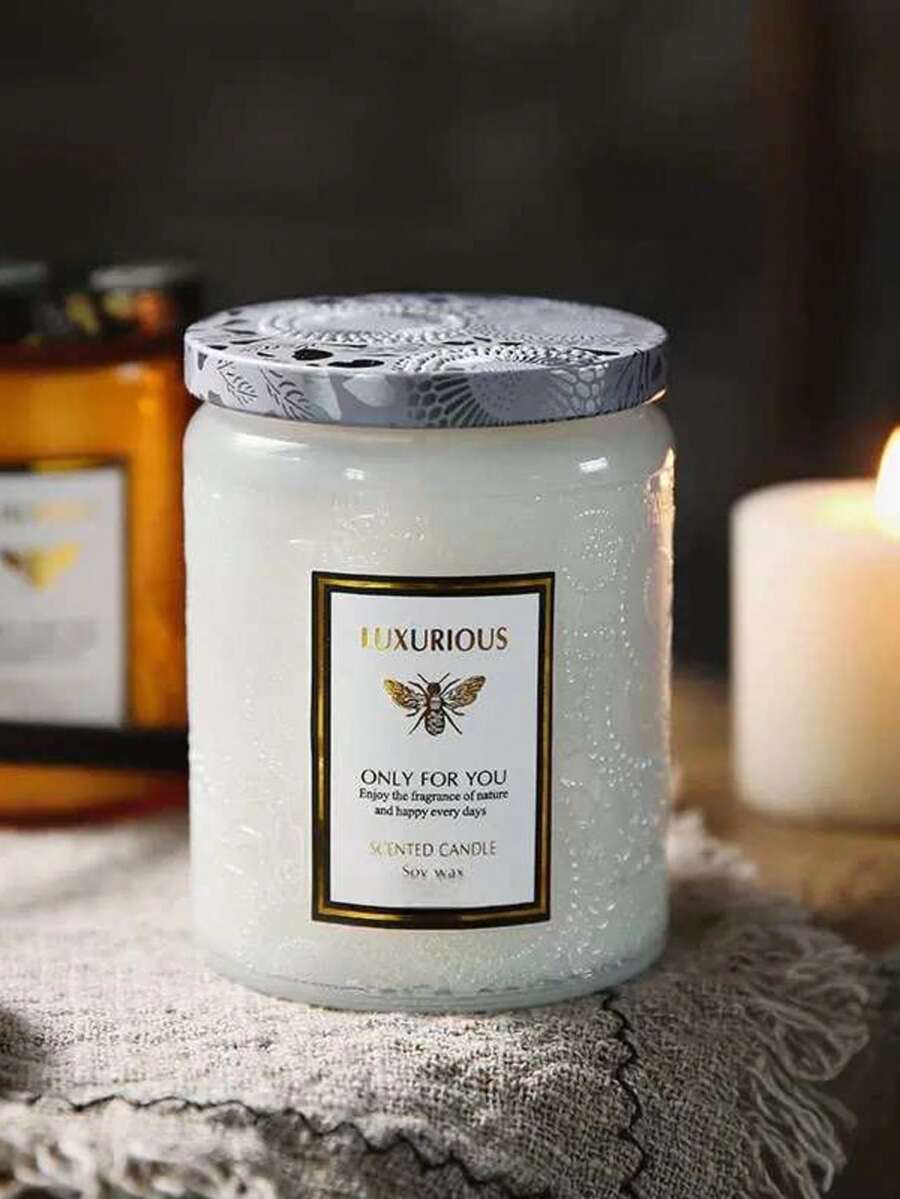 1 pieza Vela de cristal grabada, vela con taza con girasol en relieve, vela perfumada, vela decorativa, vela de cera de soja, regalo para la mejor amiga, regalo para ella, vela para decoración del hogar - Multicolor - Ver 1