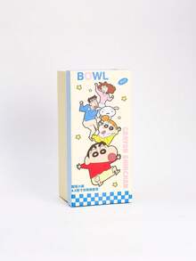 CRAYON SHINCHAN 4个蜡笔小新陶瓷汤碗 - 4.5英寸瓷质深碗，耐刮擦，可微波炉加热，适合盛放拉面、麦片、水果、沙拉、意面、燕麦粥、甜点等，是圣诞节和生日礼物的完美之选。