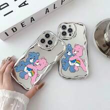 Funda para teléfono de Ositos Cariñositos con Abrazos Traviesos, compatible con teléfonos :  17,  16 Pro Max,  15 Pro Max,  13 y  12. Fabricada en TPU, ofrece protección contra golpes y caídas. Perfecta para regalar alegría a familiares, amigos, parejas y ocasiones especiales como Navidad o cumpleaños. - Plateado - Ver 6