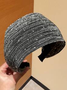 1/2 chiếc băng đô rộng thời trang nữ đính sequin, ngọc trai, đá quý, thích hợp cho mặc hàng ngày, gội đầu, làm quà tặng cho bạn gái, ngày Valentine, mùa lễ hội, phụ kiện tóc làm đẹp quanh năm. - Nhiều màu - Xem 11